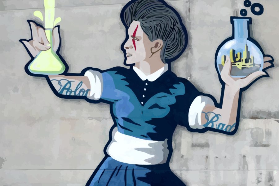 Marie Curie Mural in Warsaw