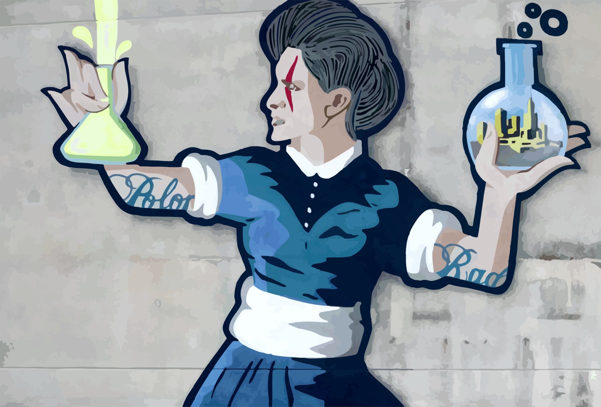 Marie Curie Mural in Warsaw